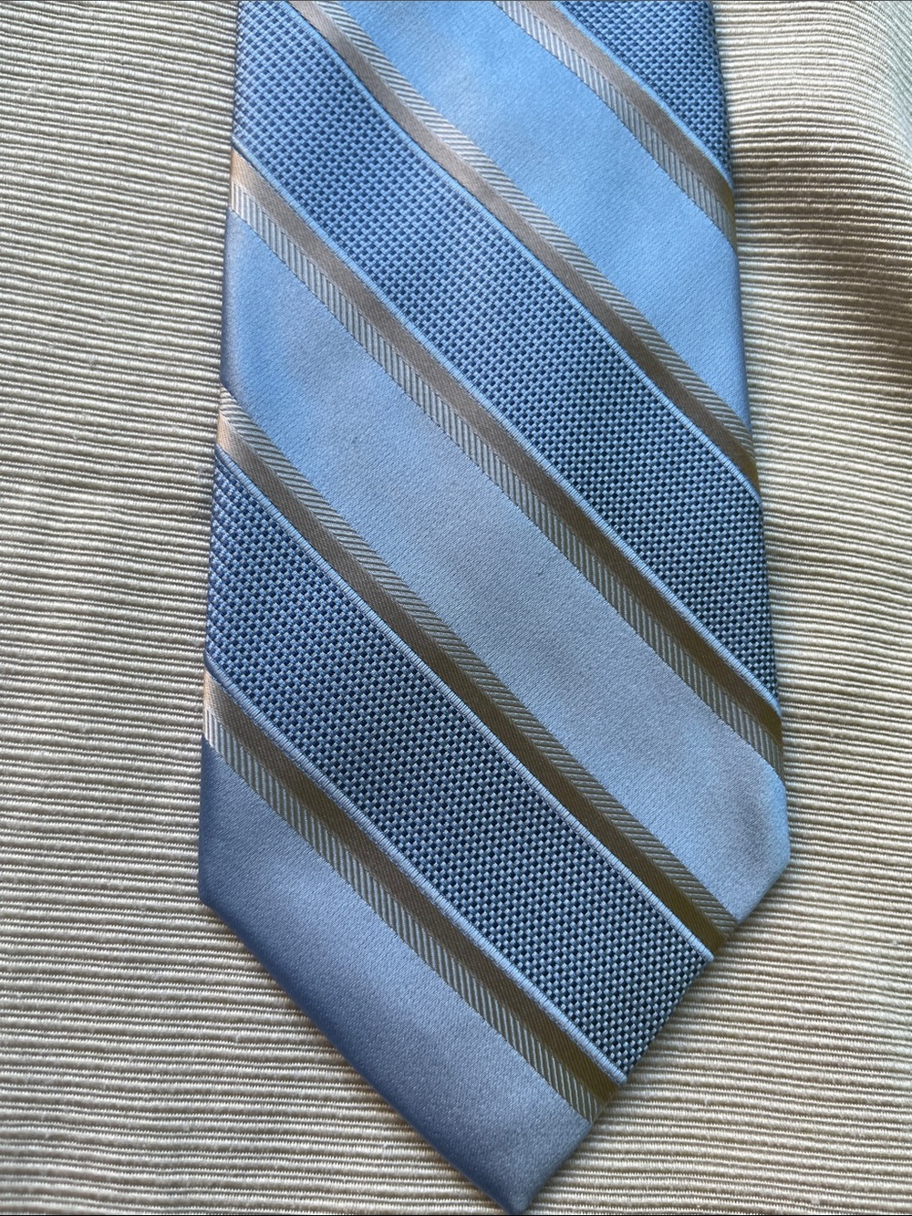 Michael Kors Light Blue and golden Striped Men's Tie classic silk